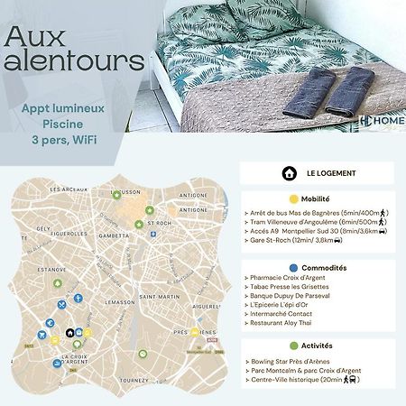 Appt Lumineux, Piscine, Wifi Apartment Montpellier Bagian luar foto